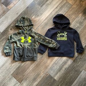 Under Armour Boys Hoodie 4T and Full Zip Hoodie 3T Lot